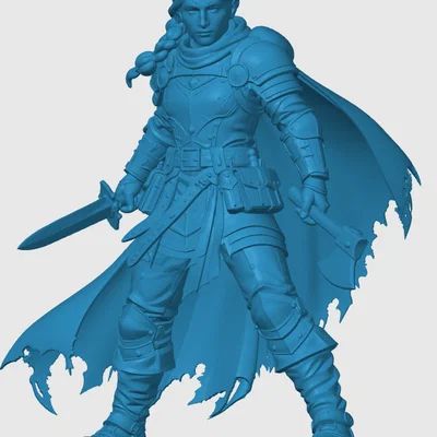 Mô hình chiến binh Human Fighter cho game RPG