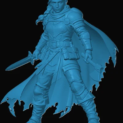 Mô hình chiến binh Human Fighter cho game RPG