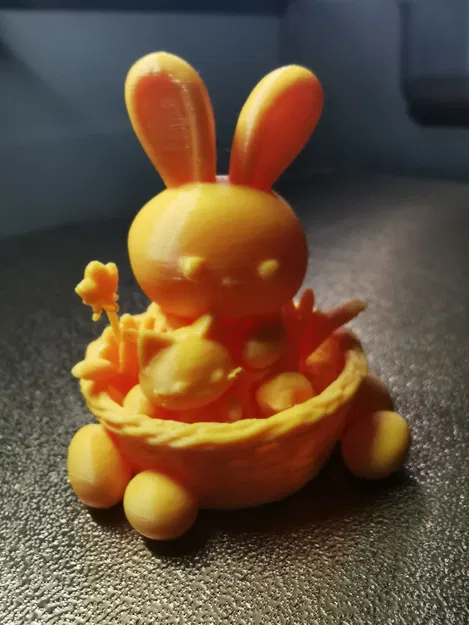 Mô hình thỏ và mèo trong giỏ trang trí Phục Sinh dễ thương - Image 2