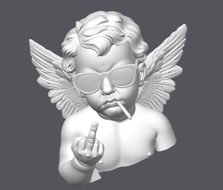 Mô hình 3D Thiên thần đeo kính râm (Angel with Sunglasses) cực ngầu - Image 2