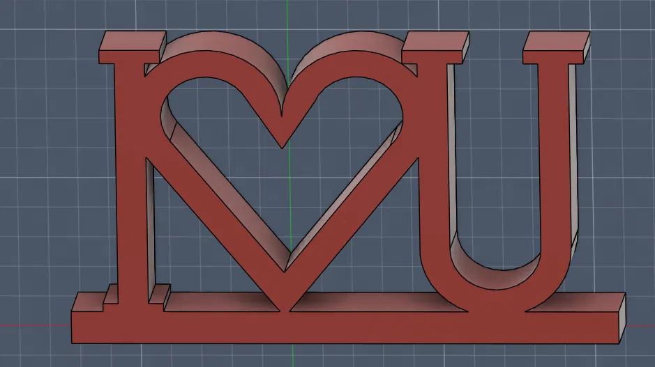 Mô hình 3D trang trí chữ I Love You đơn giản, tinh tế - Image 1