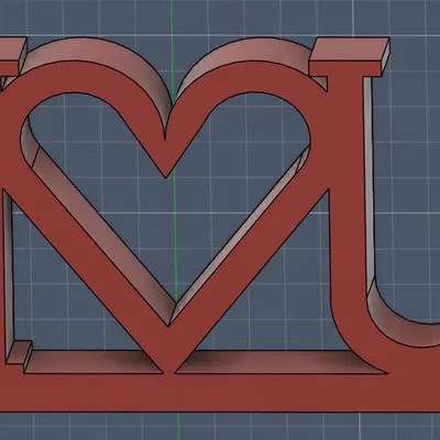 Mô hình 3D trang trí chữ I Love You đơn giản, tinh tế