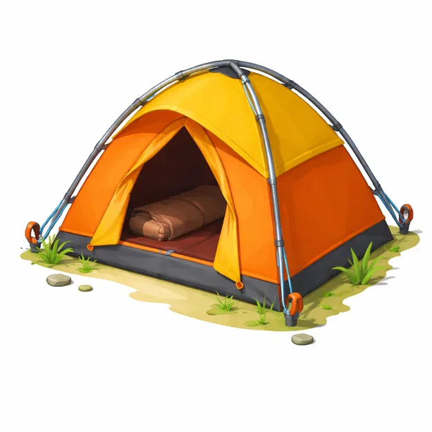 Mô hình lều cắm trại Low Poly (Camping Tent) in 3D ấn tượng - Image 1