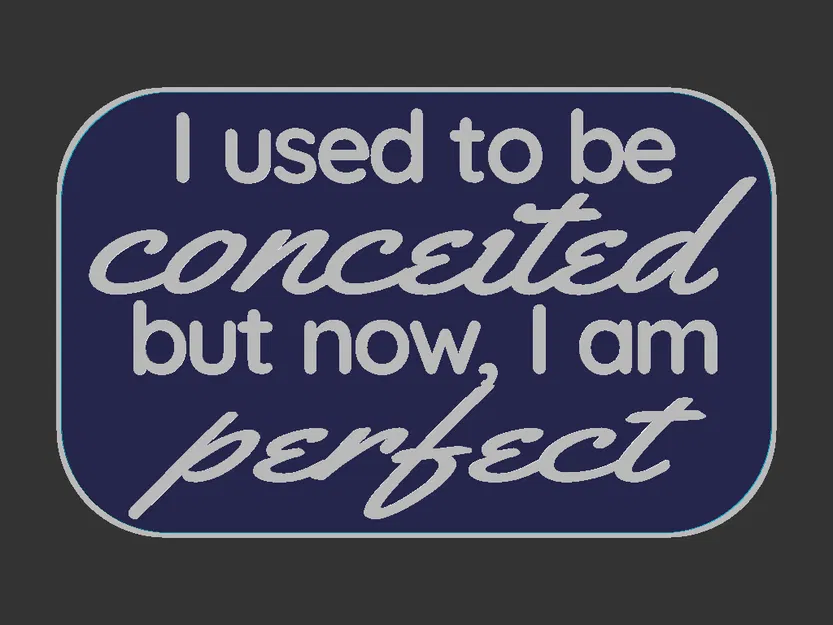 Bảng hiệu "I used to be Conceited but now I am Perfect" - Image 2