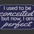 Bảng hiệu "I used to be Conceited but now I am Perfect" - Thumbnail 2