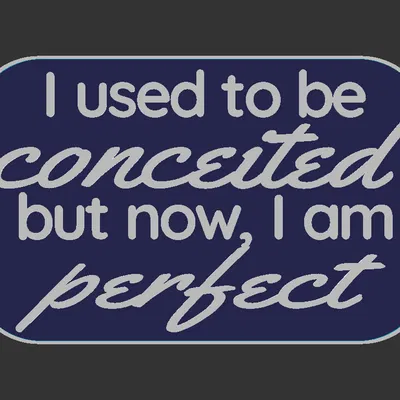 Bảng hiệu "I used to be Conceited but now I am Perfect"