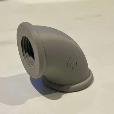 Mẫu in 3D Co nối ống 90 độ 1/2 inch chuẩn kỹ thuật