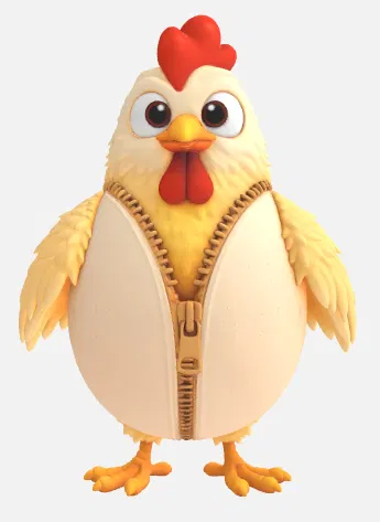 Chú gà con trong vỏ trứng có khóa kéo - Image 2