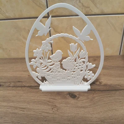 Mẫu trang trí quả trứng Phục Sinh 3D tinh tế cho bàn làm việc