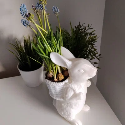 Chậu hoa thỏ Phục Sinh in 3D trang trí nhà cửa cực xinh