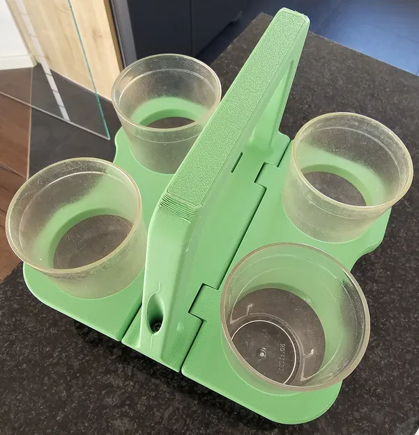Khay Đựng 4 Ly Có Tay Cầm Gấp Gọn In Liền Khối - Image 3