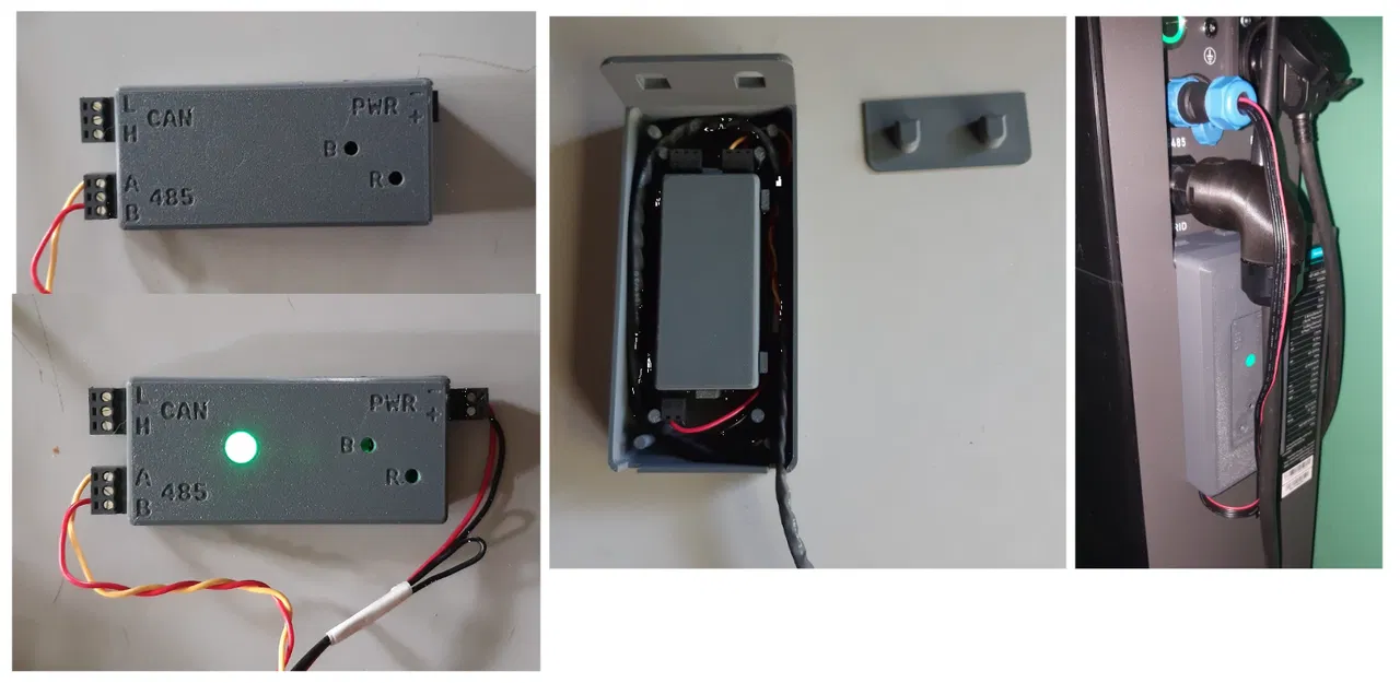 Vỏ bảo vệ Lilygo T-CAN485 và giá quản lý dây cáp cho Marstek Venus - Image 1