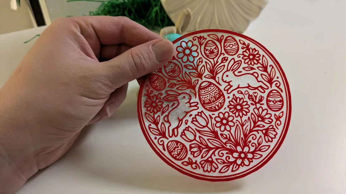 Đế lót ly trang trí Phục sinh / Oster-Tisch Dekoration in trên vải - Image 1