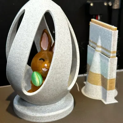 Mô hình 3D trứng Phục sinh với chú thỏ đáng yêu (Easter Egg Bunny)