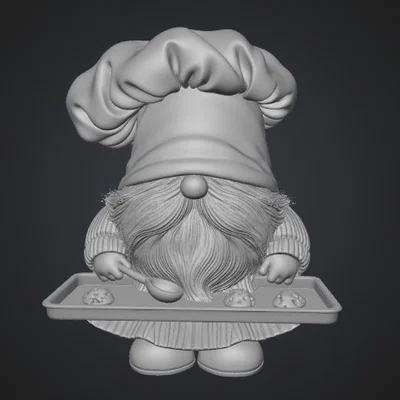 Mô hình chú lùn Cookie Gnome làm bánh 3D đáng yêu