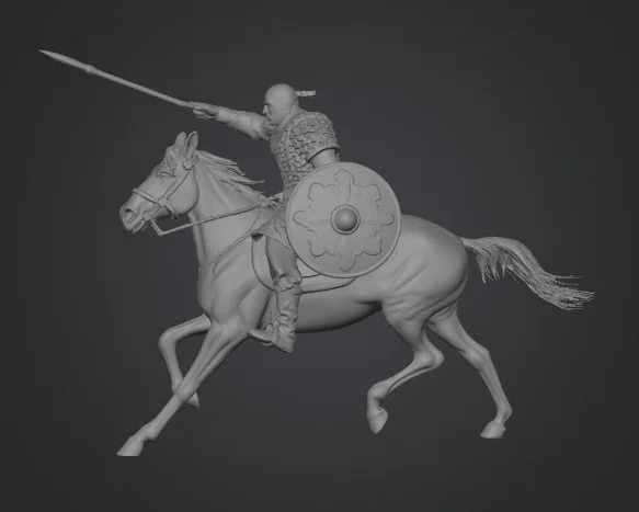 Mô hình chiến binh Hung Nô xung trận (Hunn Charge) in 3D chi tiết - Image 1