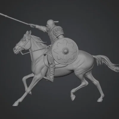 Mô hình chiến binh Hung Nô xung trận (Hunn Charge) in 3D chi tiết