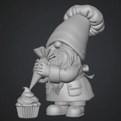 Mô hình chú lùn làm bánh Gnome Baker trang trí đáng yêu