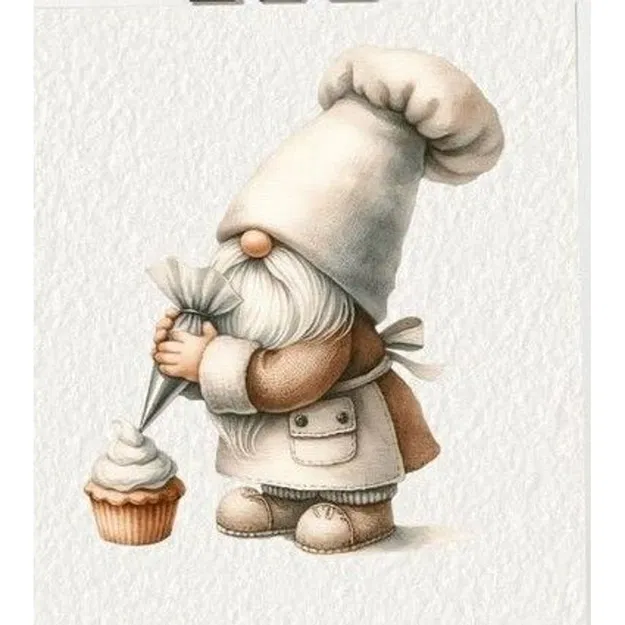 Mô hình chú lùn làm bánh Gnome Baker trang trí đáng yêu - Image 2