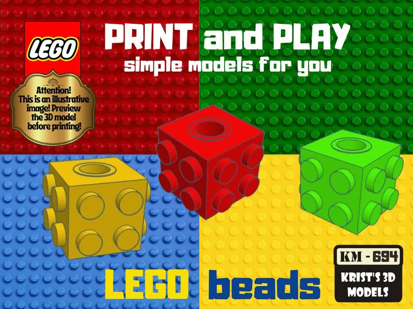 Hạt xâu vòng kiểu LEGO (LEGO beads) 3D - Phụ kiện sáng tạo độc đáo - Image 1