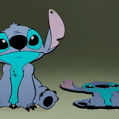 Móc khóa Stitch dễ thương - Thiết kế in 3D không cần AMS
