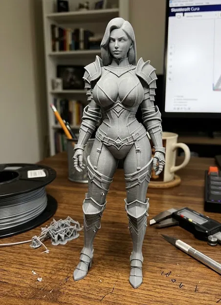 Mô hình nữ chiến binh mặc giáp quyến rũ (Woman in sexy armor) cho in 3D - Image 1