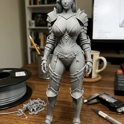 Mô hình nữ chiến binh mặc giáp quyến rũ (Woman in sexy armor) cho in 3D