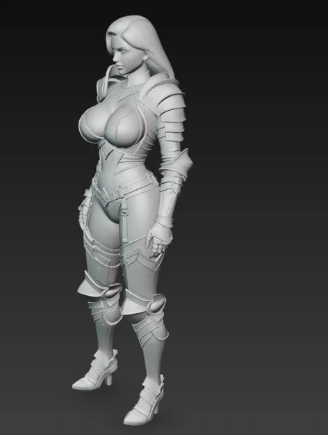 Mô hình nữ chiến binh mặc giáp quyến rũ (Woman in sexy armor) cho in 3D - Image 4