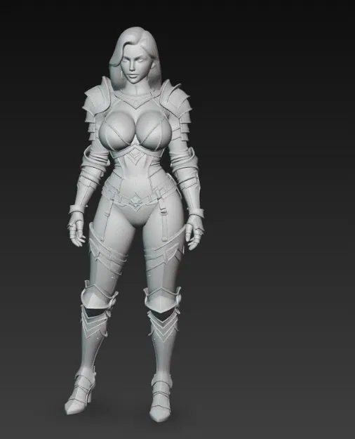 Mô hình nữ chiến binh mặc giáp quyến rũ (Woman in sexy armor) cho in 3D - Image 6
