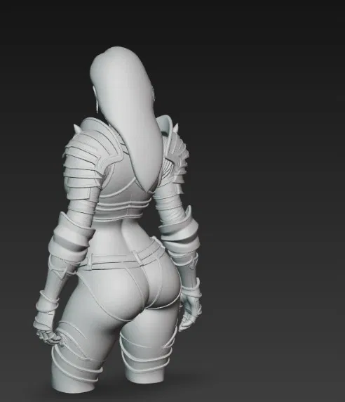 Mô hình tượng 3D nữ chiến binh mặc giáp quyến rũ (Figurine) - Image 2