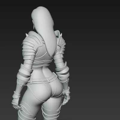Mô hình tượng 3D nữ chiến binh mặc giáp quyến rũ (Figurine)