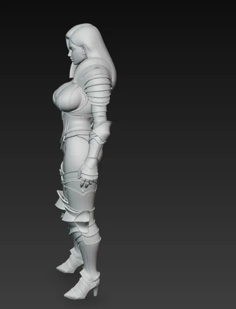 Mô hình 3D nữ chiến binh mặc giáp quyến rũ tinh xảo - Image 2