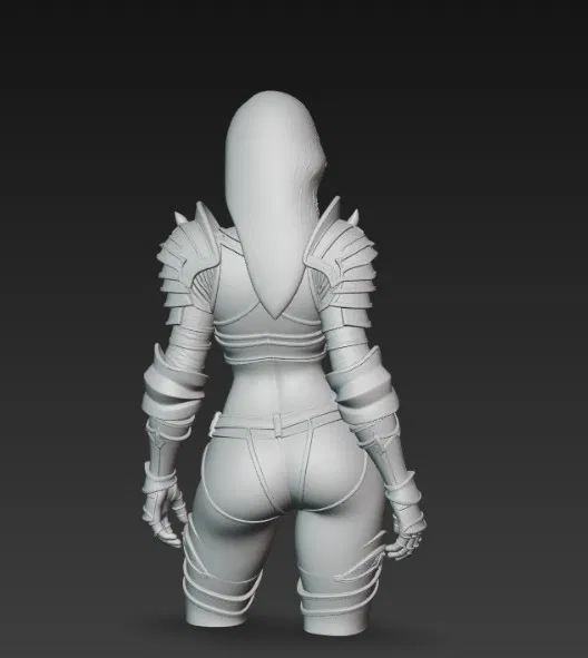 Mô hình tượng 3D nữ chiến binh mặc giáp quyến rũ (Figurine) - Image 3