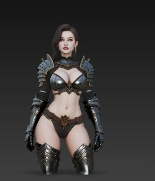Mô hình tượng 3D nữ chiến binh mặc giáp quyến rũ (Figurine) - Image 4