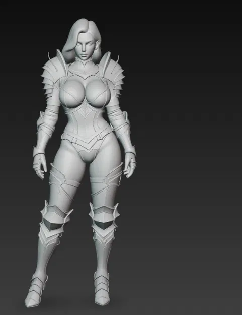 Mô hình 3D nữ chiến binh mặc giáp quyến rũ tinh xảo - Image 4