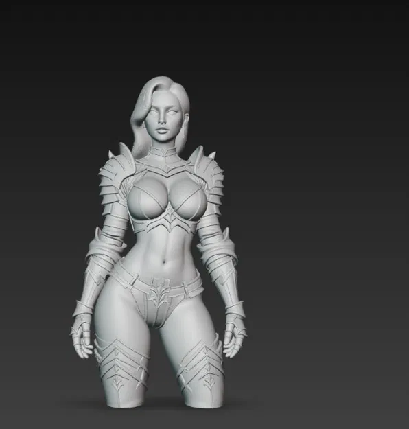 Mô hình tượng 3D nữ chiến binh mặc giáp quyến rũ (Figurine) - Image 5