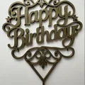 Mẫu in 3D Happy Birthday Cake Topper trang trí bánh kem sinh nhật - Thumbnail 2