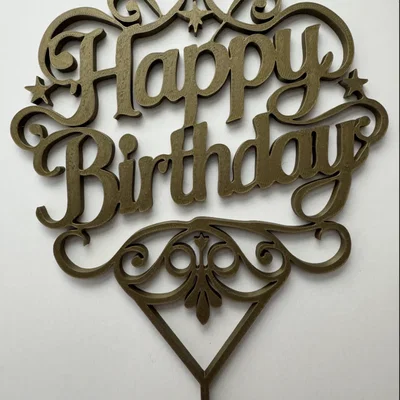 Mẫu in 3D Happy Birthday Cake Topper trang trí bánh kem sinh nhật