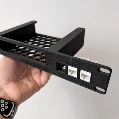 [RE-REMIX] Ngàm gắn Rack 10 inch cho UniFi UXG Max | UCG-Ultra | UCG-Max | 3 Keystones