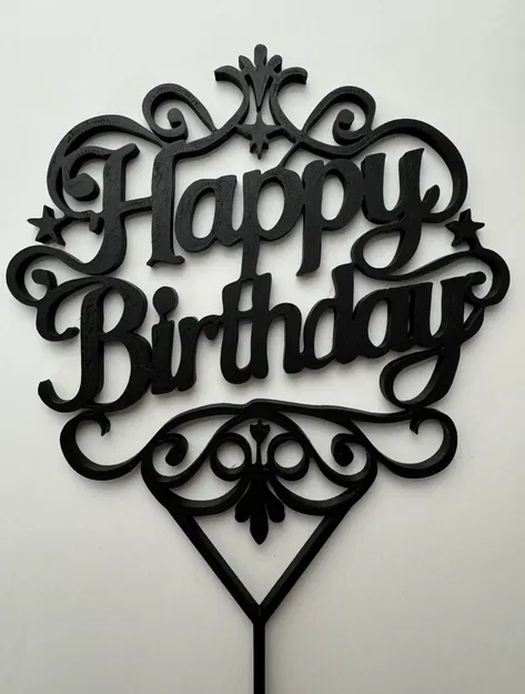 Mẫu in 3D Happy Birthday Cake Topper trang trí bánh kem sinh nhật - Image 3