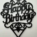 Mẫu in 3D Happy Birthday Cake Topper trang trí bánh kem sinh nhật - Thumbnail 3