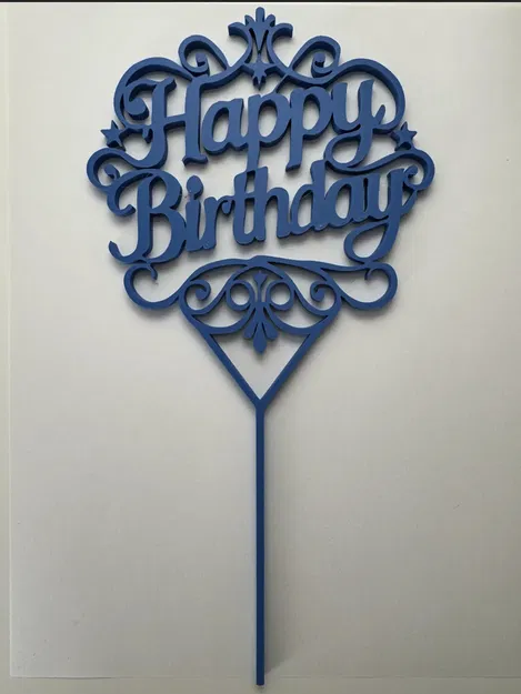 Mẫu in 3D Happy Birthday Cake Topper trang trí bánh kem sinh nhật - Image 4