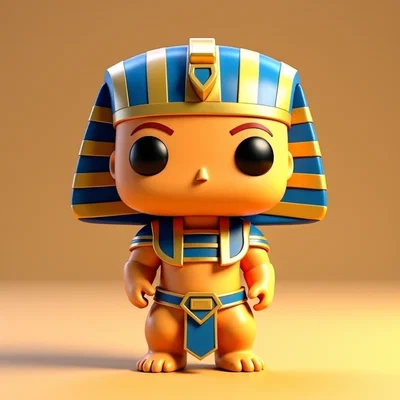 Mô hình 3D Pharaoh Tutankhamun phong cách Funko Pop đáng yêu