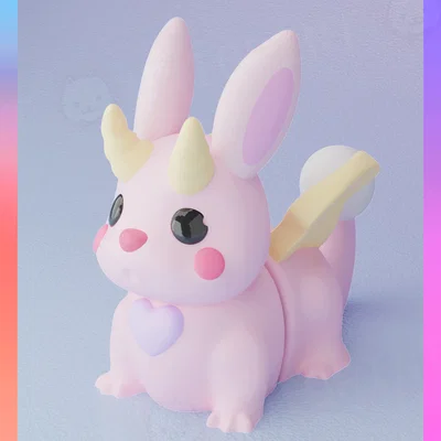 Móc khóa Rồng Thỏ linh hoạt (Flexi Bunny Dragon Keychain)