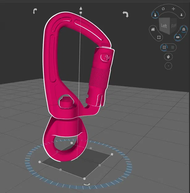 Móc khóa Carabiner tích hợp trục xoay bearing (File in 3D) - Image 1