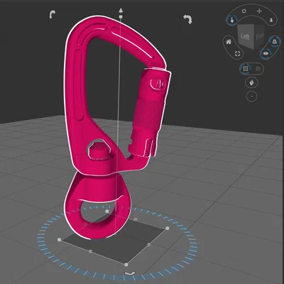 Móc khóa Carabiner tích hợp trục xoay bearing (File in 3D)