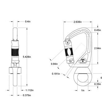Móc khóa Carabiner tích hợp trục xoay bearing (File in 3D)