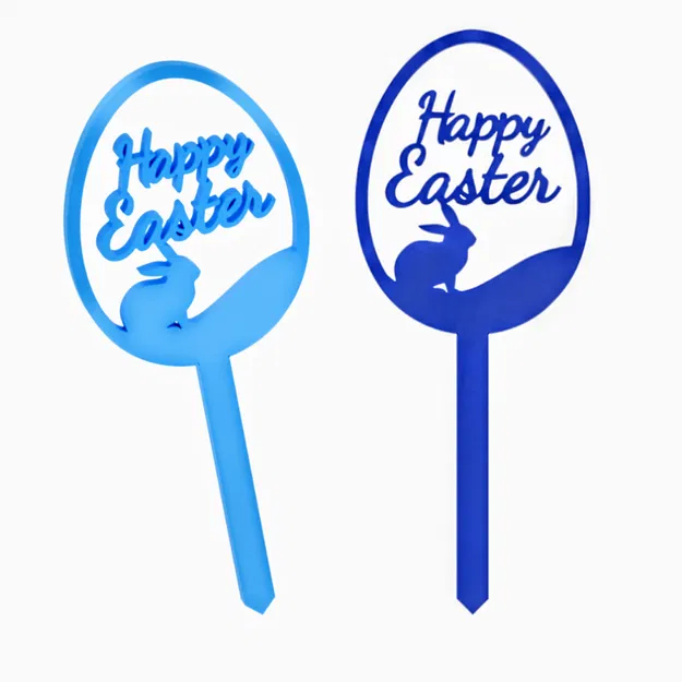 Mẫu in 3D phụ kiện trang trí bánh Happy Easter (Topper Lễ Phục sinh) - Image 1