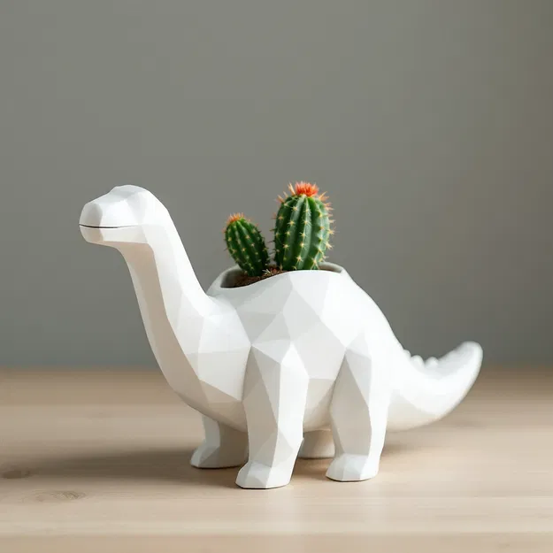 Chậu Cây Khủng Long Dễ Thương – Bình Hoa & Chậu Trồng Cây Độc Đáo - Image 1