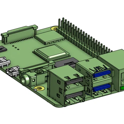 Mô hình 3D Raspberry Pi 4 Model B chính xác cho thiết kế Case